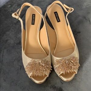Alex Marie Gold sparkly kitten heels